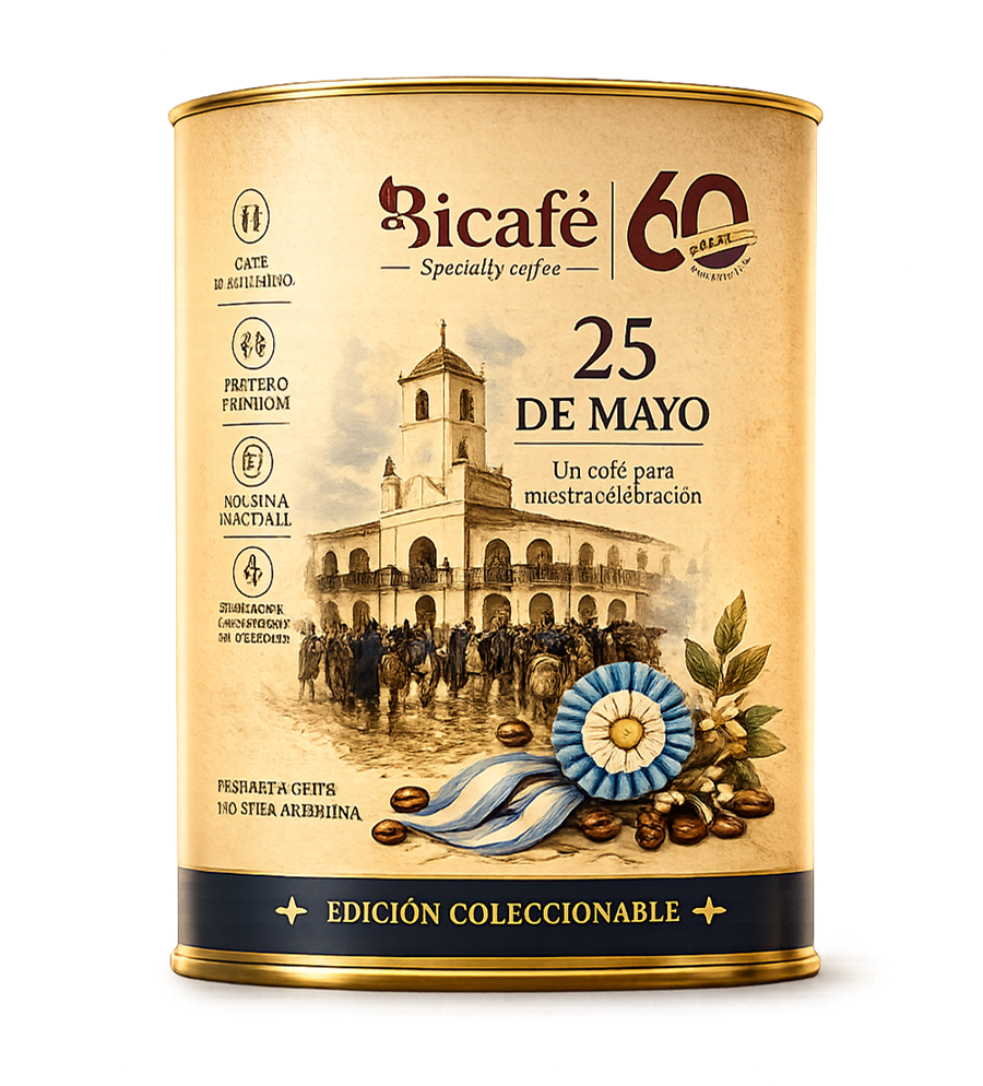 Lata 25 de Mayo · Colección Patria 2026 de Bicafé